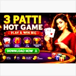 3 Patti Hot Game app icon with playing cards and gold chips