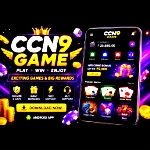 CCN9 Game APK download featured image showing the mobile gaming app interface, welcome bonus, and popular online games.