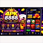 4PK8888 Game feature image with smartphone and gaming graphics